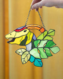 Parasaurolophus Dinosaur Suncatcher – Stained Glass Nature Ornament