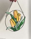 Red Tulip Stained Glass Suncatcher – Mother's Day Gift