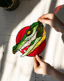 Crocodile Stained Glass Suncatcher – Alligator Animal Window Décor