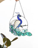 Peacock Stained Glass Suncatcher – Bird Window Décor, Grandma or Mother’s Day Gift