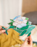 Whale with flowers Suncatcher, Stain Glass Decor Turquoise Window Hangings