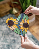 Heart Stain glass Sunflower Suncatcher Flowers Sun Catcher Mother's Day Home Decor Window Wall Hangings Decoration Art