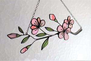 Sakura Twig Branch Stained Glass