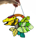 Parasaurolophus Dinosaur Suncatcher – Stained Glass Nature Ornament