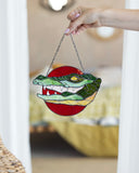 Crocodile Stained Glass Suncatcher – Alligator Animal Window Décor