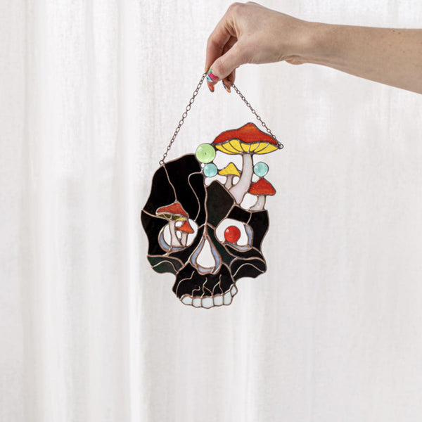 Black Gothic Skull Suncatcher