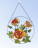 Yellow Roses Stained Glass Suncatcher – Flower Window Décor, Gift for Mom