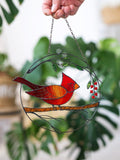 Red Cardinal Stained Glass Suncatcher – Bird Window Décor