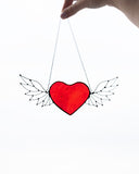 Heart Stain glass Sunflower, Flowers Sun Catcher