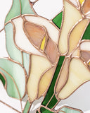 Stained glass calla lily flowers, Suncatcher arum lily
