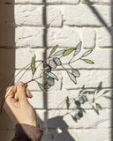 Stained Glass Olive Leaf Twig