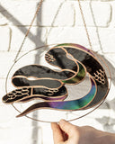 Python Stained Glass Suncatcher – Snake Nature Panel Décor