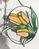 Red Tulip Stained Glass Suncatcher – Mother's Day Gift