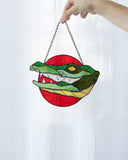 Crocodile Stained Glass Suncatcher – Alligator Animal Window Décor