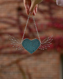 Heart Stain glass Sunflower, Flowers Sun Catcher