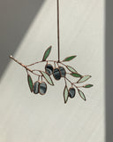 Stained Glass Olive Leaf Twig