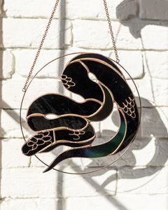 Python Stained Glass Suncatcher – Snake Nature Panel Décor