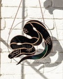 Python Stained Glass Suncatcher – Snake Nature Panel Décor
