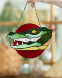 Crocodile Stained Glass Suncatcher – Alligator Animal Window Décor