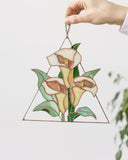 Stained glass calla lily flowers, Suncatcher arum lily