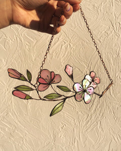 Sakura Twig Branch Stained Glass