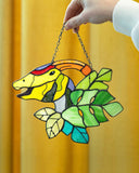 Parasaurolophus Dinosaur Suncatcher – Stained Glass Nature Ornament