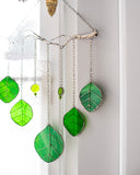 Stained Glass Sun Catcher Leaves, Window Decoration