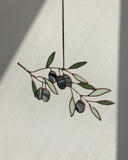 Stained Glass Olive Leaf Twig