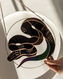 Python Stained Glass Suncatcher – Snake Nature Panel Décor