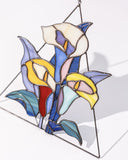 Stained glass calla lily flowers, Suncatcher arum lily